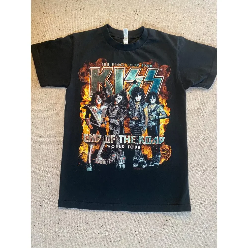 Kiss End of the Road World Tour Tshirt Mens Small Black 2019 - Picture 1 of 8